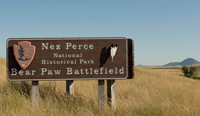 Sign of the Bear Paw Battlefield National Historic Park