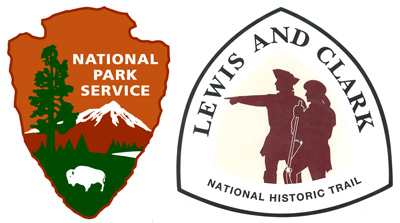 Logos: National Park Service and Lewis and Clark National Historic Trail