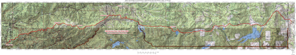 1849 Henness Pass Trail map