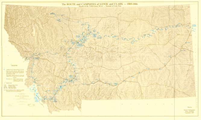 Bergantino Map Montana Lewis and Clark Camps