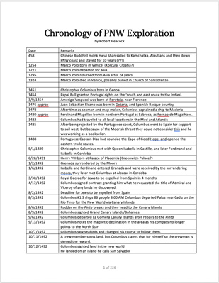 Chronology of Pacific Northwest Exploration page 1
