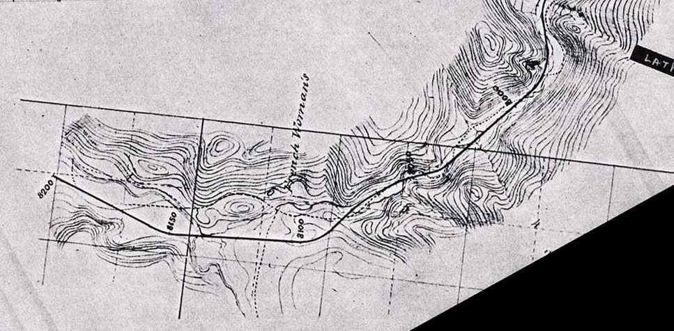 Northern Pacific Railroad Survey of Frenchwoman's Road (Inverse)