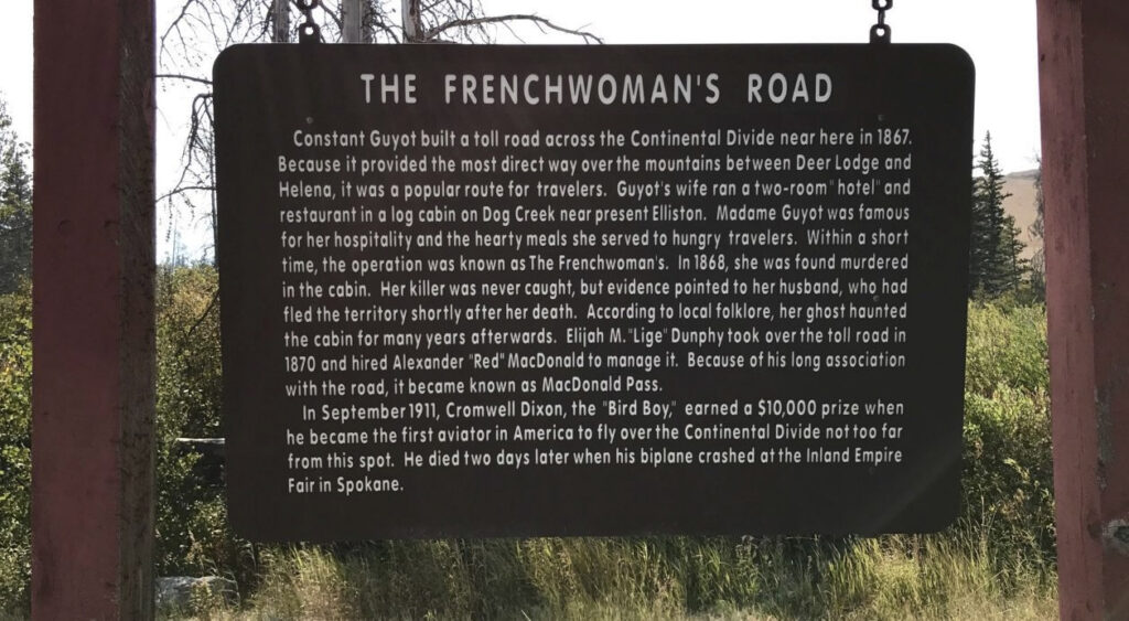 Frenchwoman's Road Interpretive sign