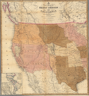 Map of Texas Oregon and California 1849