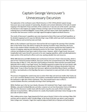 Vancouver's Unnecessary Excursion page 1